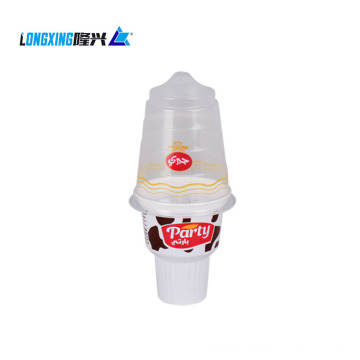 OEM Disposable PP Plastic Ice Cream tasse avec couvercle imprimé